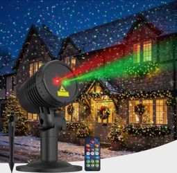 Christmas Projector Lights Outdoor, Red and Green Moving Holiday Light with Remote Show