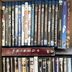 Movies -Blue Ray  $4 Each -Regular  DVD  $3 Each/ Friends - $10