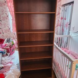 Large Brown Wood Book Shelf/Storage Shelf