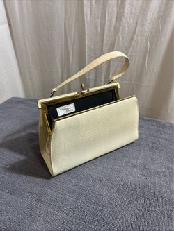 Vintage Naturalizer 60s off white mid century mod handbag 200-047