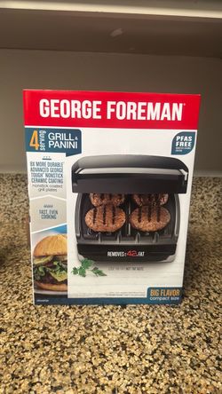 🔥 George Foreman 4-Serving Grill & Panini Press – Brand New