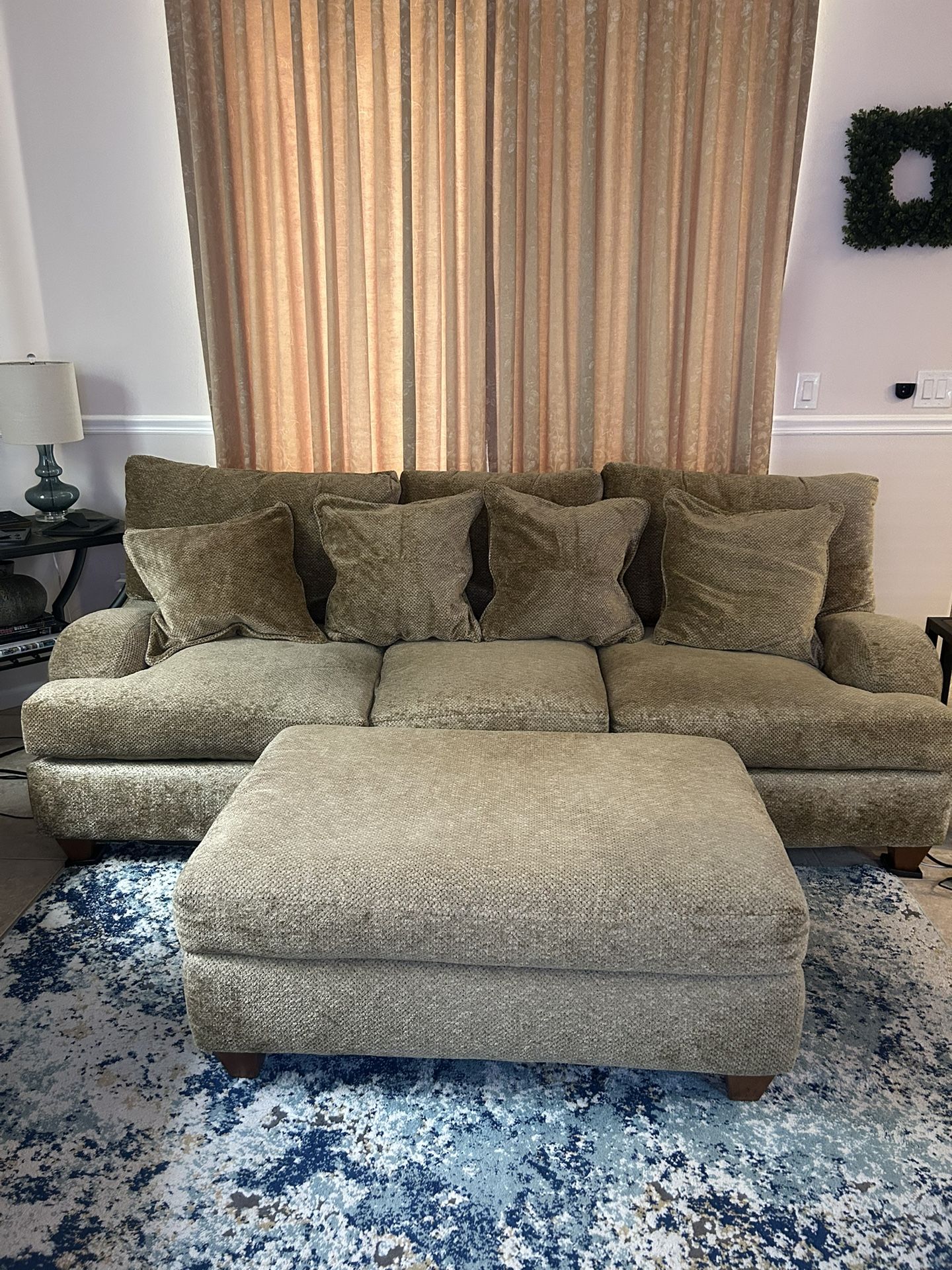 3 Seat Large Couch with Ottoman and Matching Chase Lounge