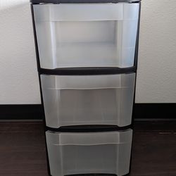 Plastic Black Chest with 3 Drawers