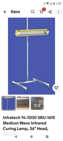 Infratech 14-1000 SRU-1615 Infrared Curing Lamp