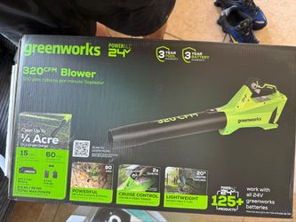 Greenworks POWERALL 24V Cordless Leaf Blower - 320 CFM / 90 MPH (Battery & Charger Included)