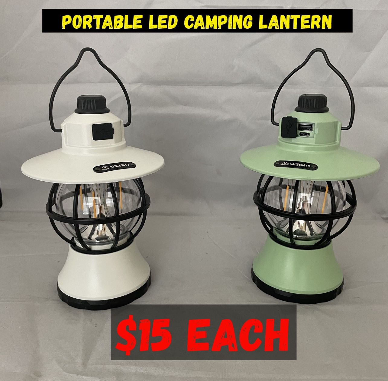 New Retro Style Hanging Camping light Lamp USB Rechargeable Hanging Adjust Light Modes Waterproof 