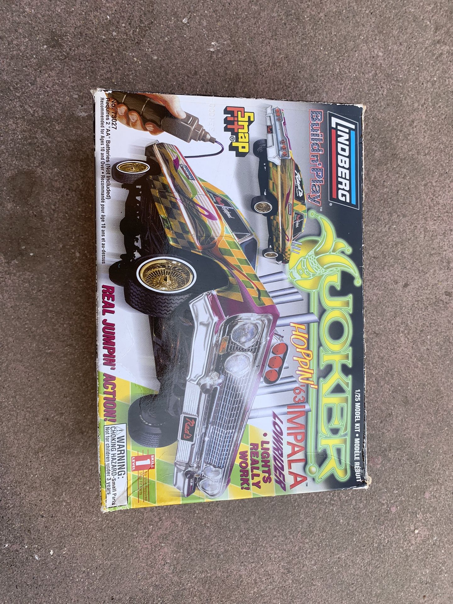 VINTAGE 1999 LINDBERG BUILD N' PLAY JOKER HOPPIN 1963 IMPALA LOWRIDER & BOX RARE