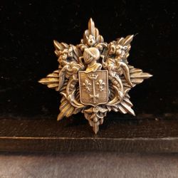 ANTIQUE VINTAGE STERLING SILVER, COAT OF ARMS PIN BROOCH PENDANT 
