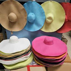 Super Wide Brim 10 Inches Straw Hat Wired Edge 