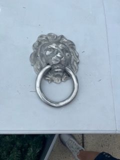 Silver Lion Head Door Knocker