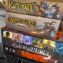 Gloomhaven, Battlelore, Runebound Board Game Bundle 