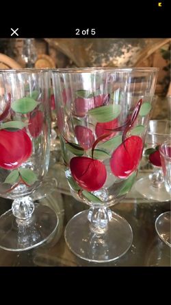 Vintage hand painted bar cups