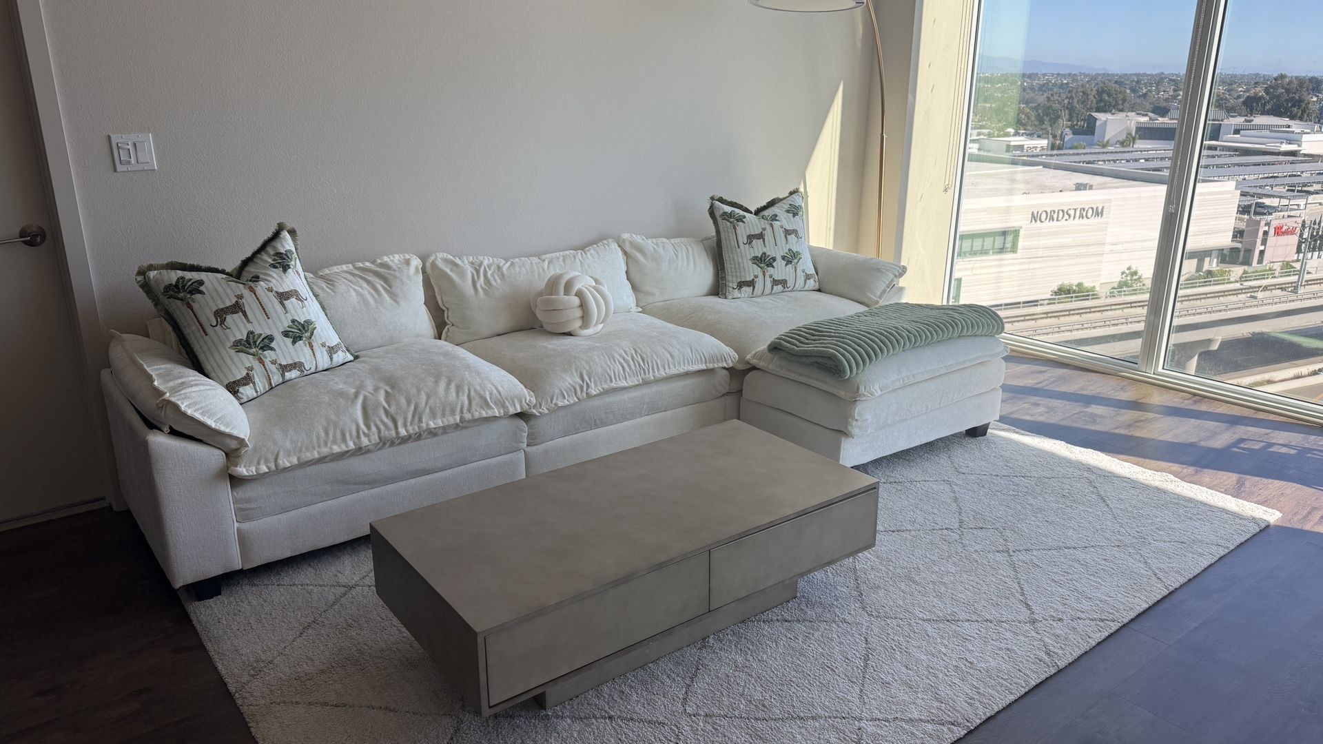 Japandi Concrete Gray Coffee Table