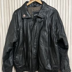 Vintage Leather Jacket Black Size Large Men’s Pierre Cardin 90s Genuine Leather Old Money