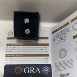 Moissanite Halo Earrings/ 0.5 CT 