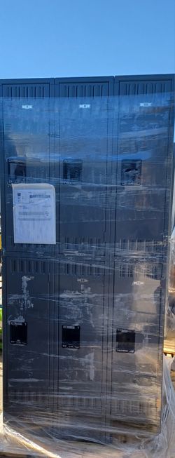 Uline Double Tier Lockers - 3 Wide,  36" Wide, 12" Deep,72"High Gray
