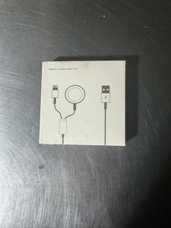2-in-1 Magnetic Charger USB Cable For Apple Watch SE/6/5/4/3/2/1 iPhone 11/8/7/X