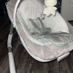 Ingenuity Anyway Sway Vibrating Portable Infant Baby Swing Spruce, Blue