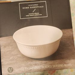 Large Stone Ware Beaded Bowl