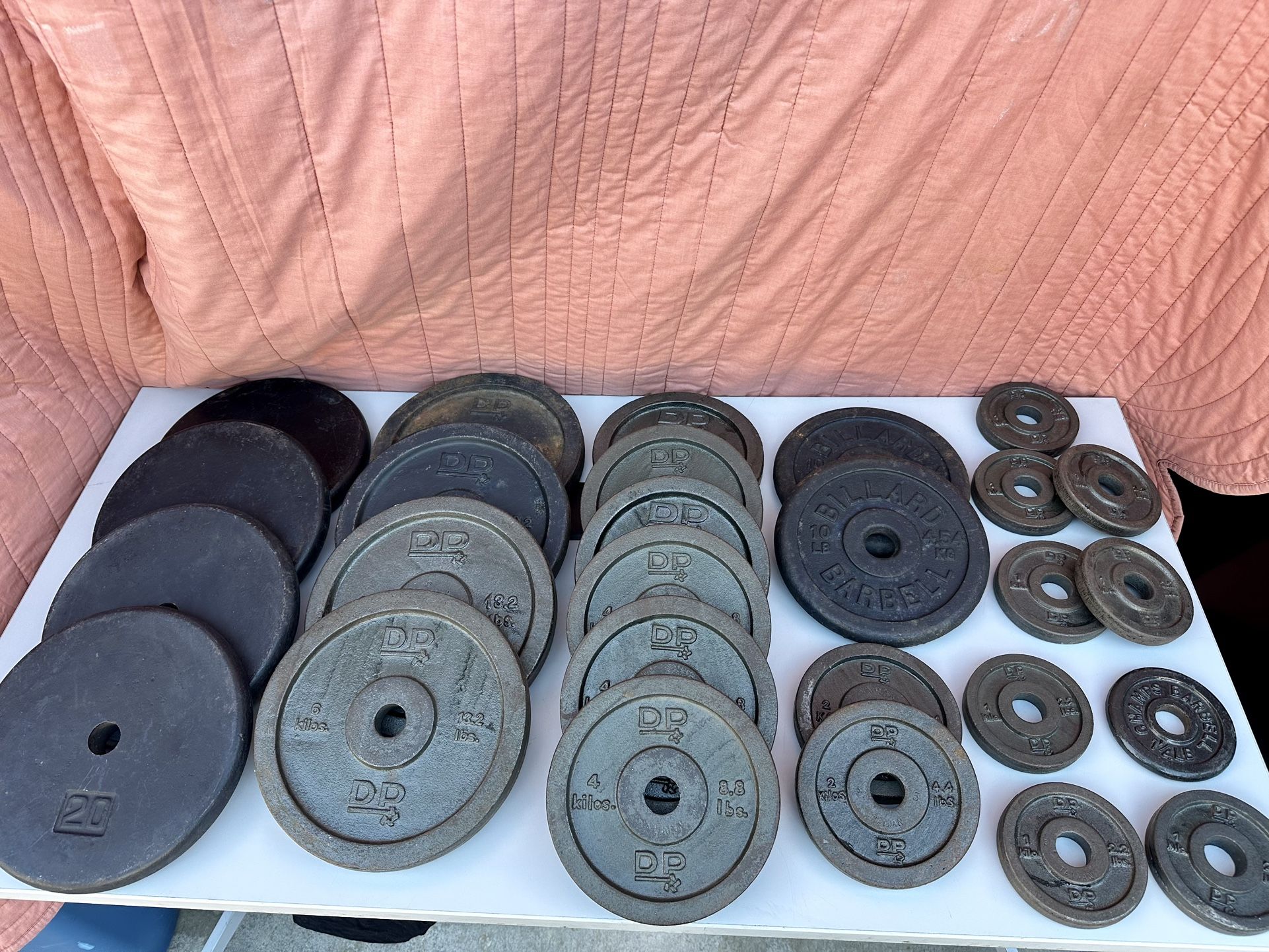Lot Of Vintage DP kg / lbs Diversified Products Standard Barbell Weights PAIRs Make Offer Make Offer