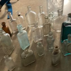 Antique bottles and miscellaneous bottles