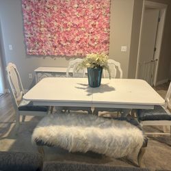 Solid Wood Dining Table And Chairs Vintage