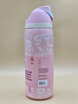 Owala 32oz FreeSip Stainless Steel Water Bottle – Pink Ribbon Toile-2026 Gift