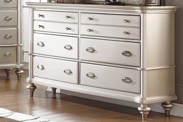Gorgeous brand new silver  metallic  solid wood dresser cabinet storage media