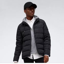 Kenneth Cole Men's Puffer Jacket With Jersey hodded 