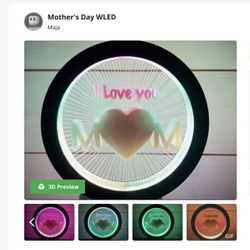 LED Light Mother's day 3D Printing