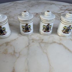 Vintage set of Apothecary jars or pulvis jars. Made in Japan mid century. Lovely set. 