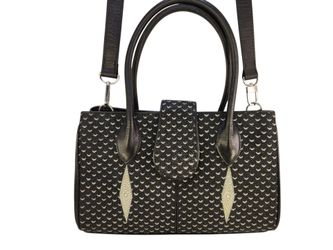 EXOTIC LEATHER STINGRAY SHAGREEN SATCHEL DOCTOR BAG BLACK NEW PURSE