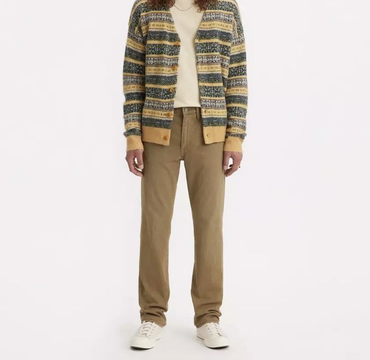 Levis Jeans 501 Mens Khaki Straight Size 32x36