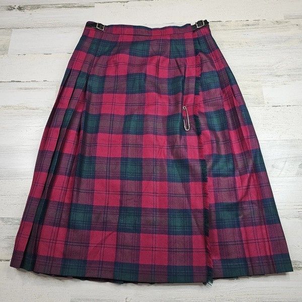 James Pringle Wool Plaid Holiday Skirt Stripe Checkers  Girls Baby Toddler 3/4 Y