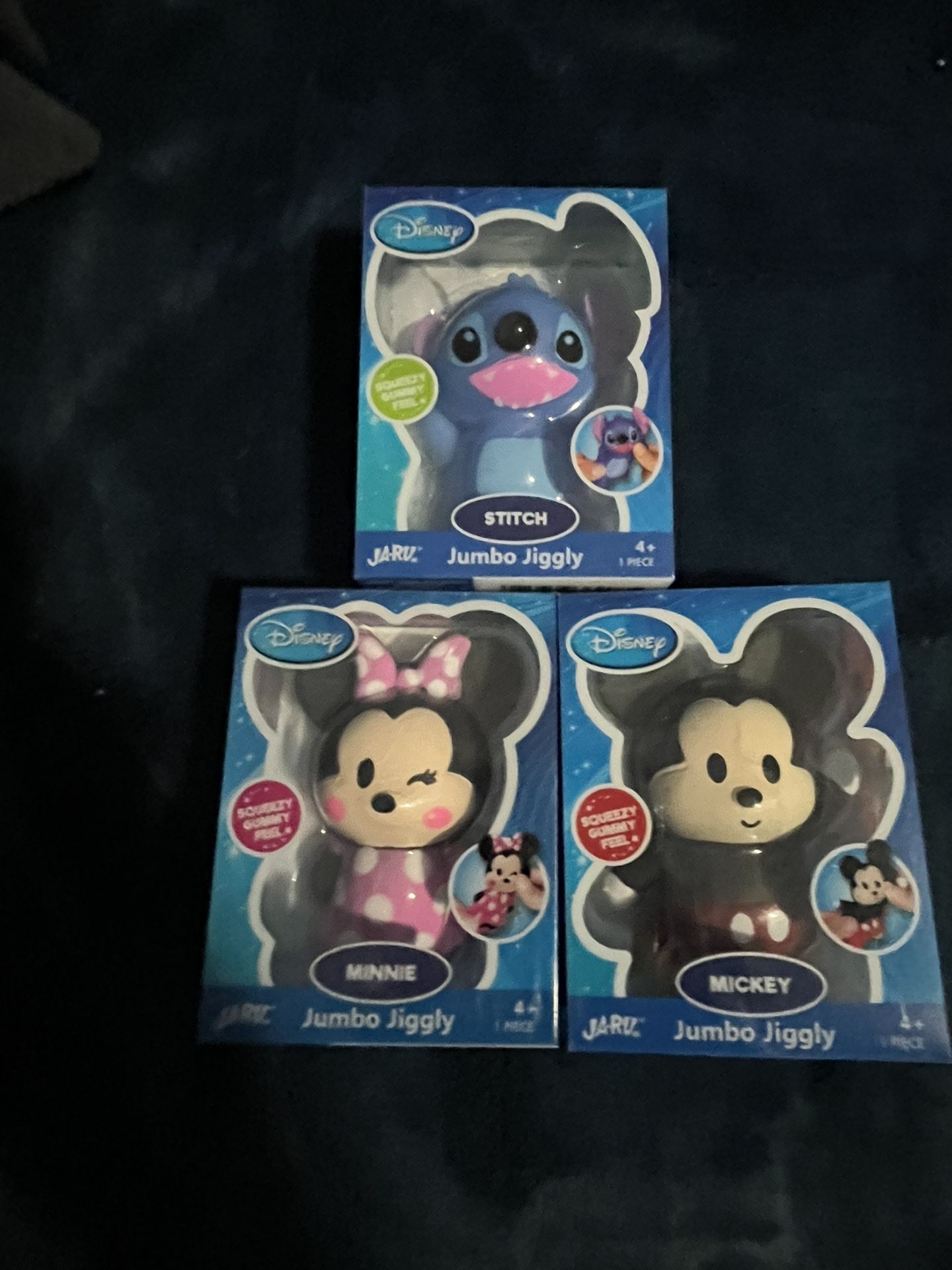 3 NEW Disney Jumbo Jiggly toys Mickey Mouse & Minnie & Stitch