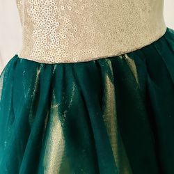 Emerald & Gold Tone Girls Dress Unicorns From Macys 
