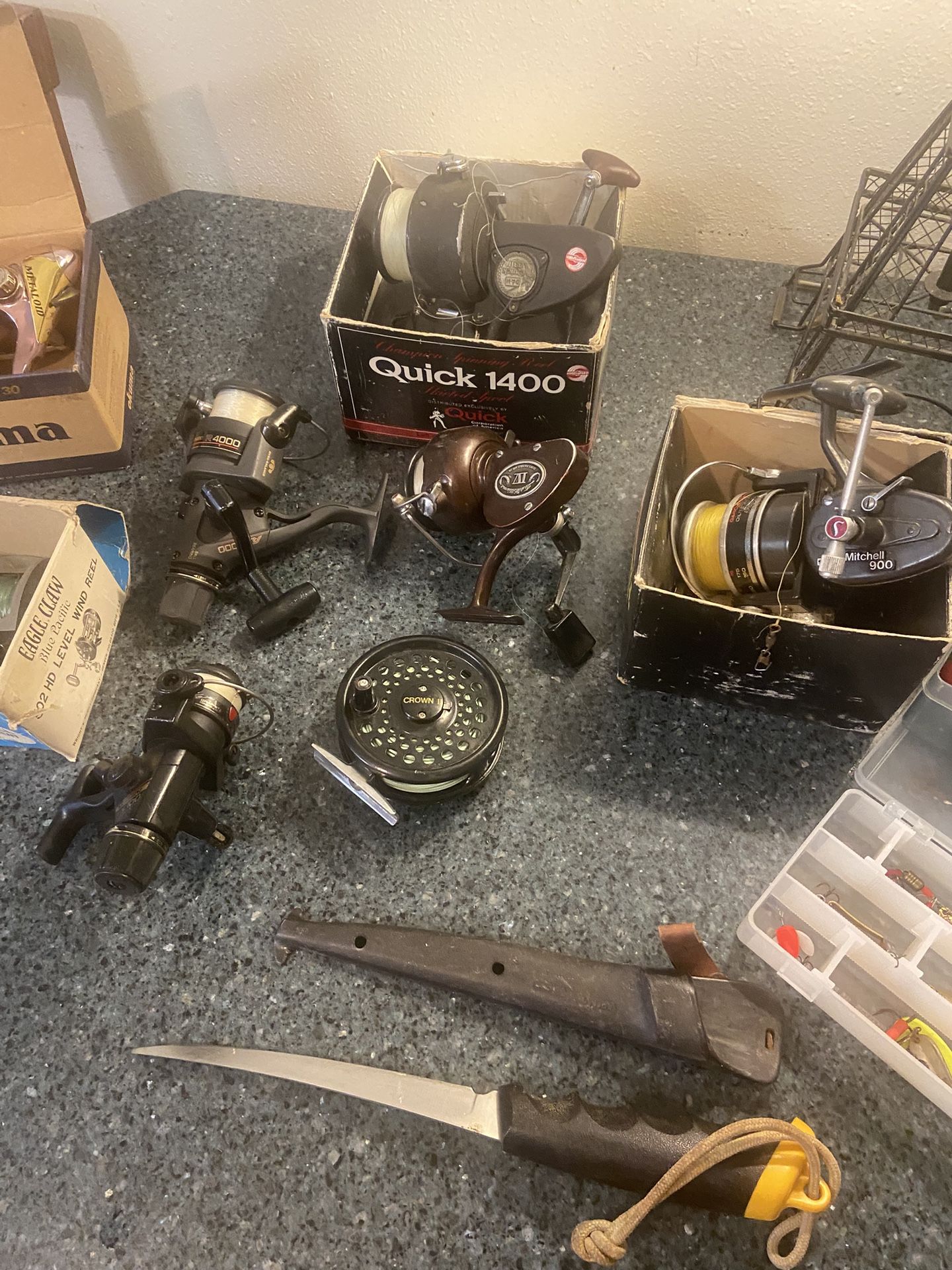 Lot Of 8 Fishing Reels And Misc Tackle