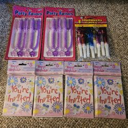 Birthday Party Favors And Invitations