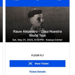 RAUW ALEJANDRO SEATS FOR SUNDAY