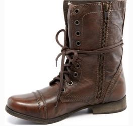 Troopa Military Style Lace Up Leather Combat Boots