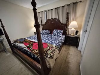 King Size Four Poster Wood Bed Frame