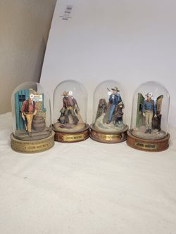 John Wayne Franklin Mint Limited Edition Hand Painted Sculptures
