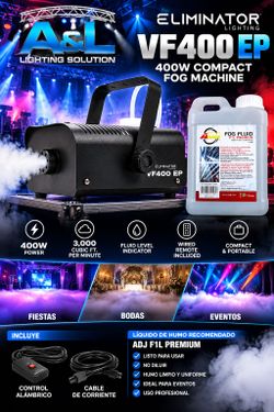 Eliminator Lighting VF400 EP Fog Machine plus 1L fog juice