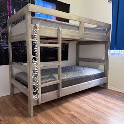 Twin Bunk Bed With Mattresses 