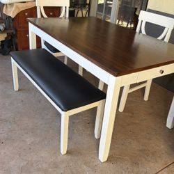 Dining Table And 2 Chairs One Bench 