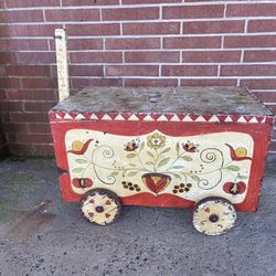 Antique Folk Art Toy Chest 