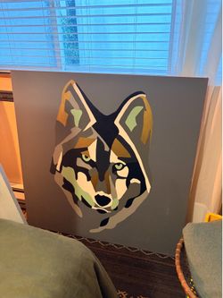 Geometric Wolf Painting