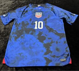 Mens Medium Team USA Christian Pulisic 2022 Tie Dye Blue Soccer Jersey