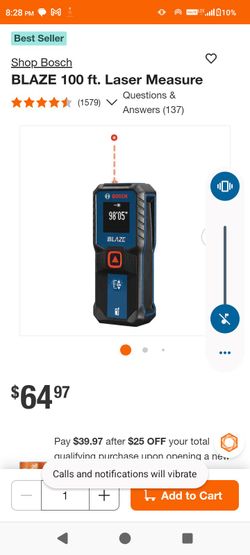 Bosch Blaze  100' Lazer Dinstance Measure