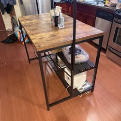 46” Large kitchen Island Table W/ Power/Storage